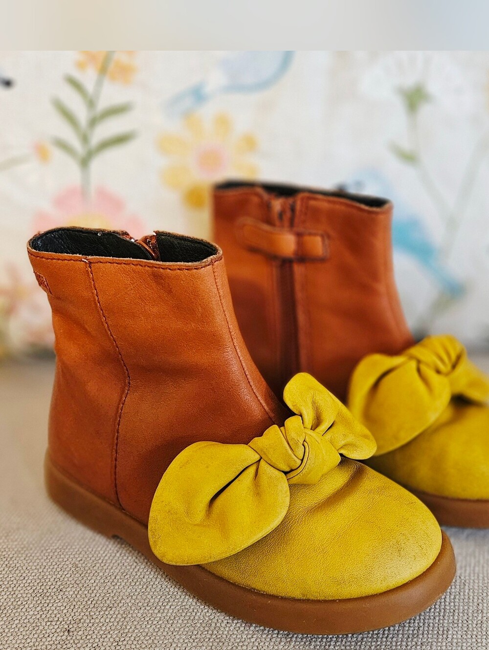 Camper Leather Bow Bootie- Size 26/9.5